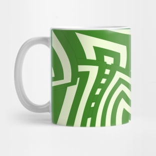 Warped Funky Green Neo Geo Square Pattern Mug